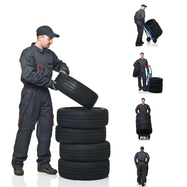 Mechanic op plicht collectie — Stockfoto