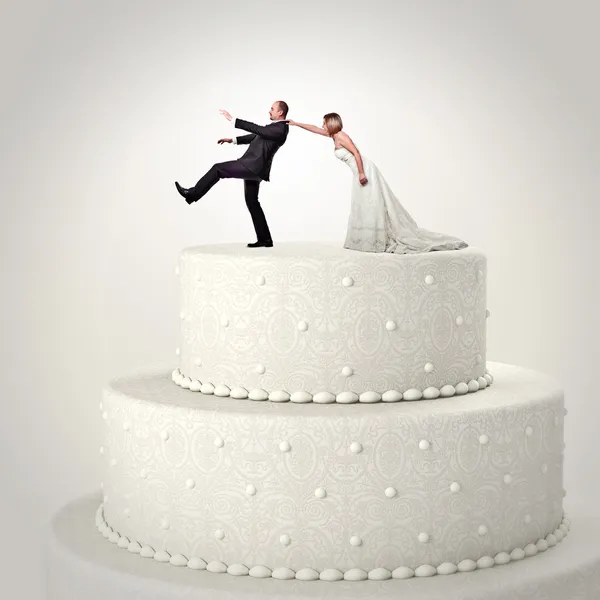 Torta divertente matrimonio — Foto Stock