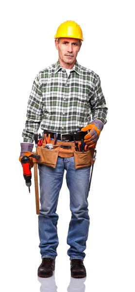 Worker with drill — Stock Photo, Image