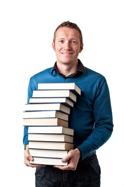 Mann mit Büchern — Stockfoto