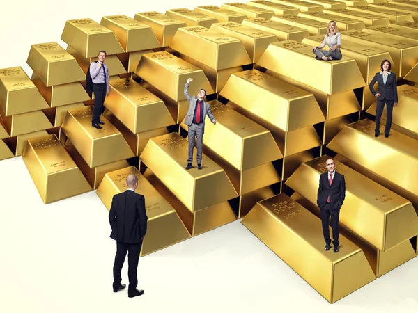 People on gold — Stock Photo, Image