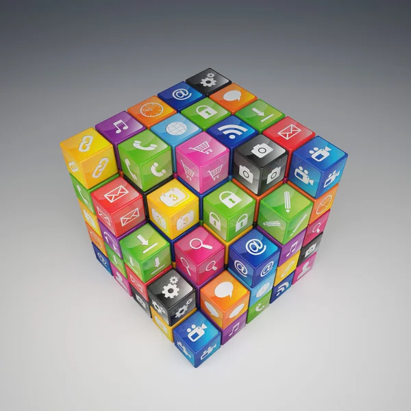Set ikon kubus — Stok Foto