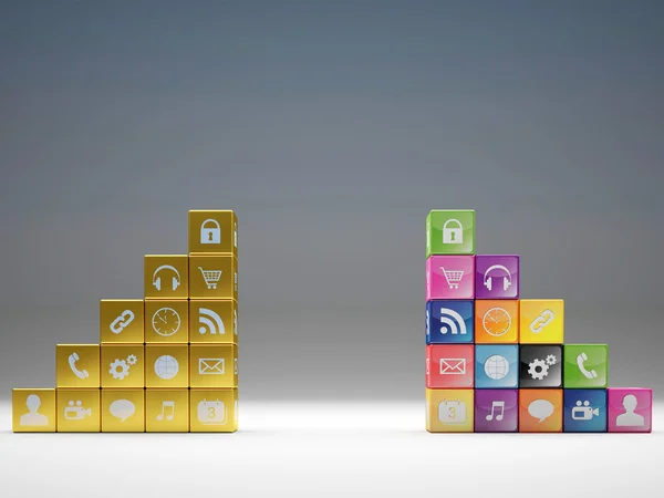 Set di icone cubo — Foto Stock