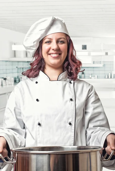 Vrouw chef-kok — Stockfoto