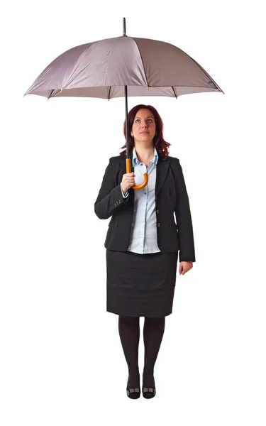 带着雨伞的女人 — 图库照片