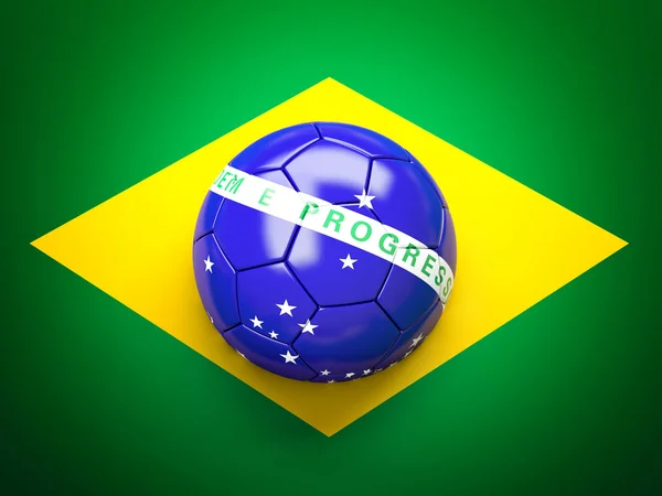 Футбольний м'яч бразильський прапор — стокове фото