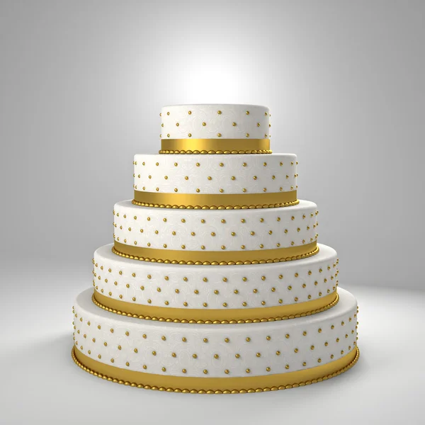 Torta nuziale d'oro — Foto Stock