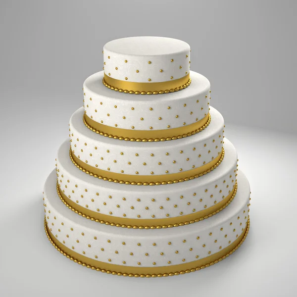 金色的婚礼蛋糕 — 图库照片