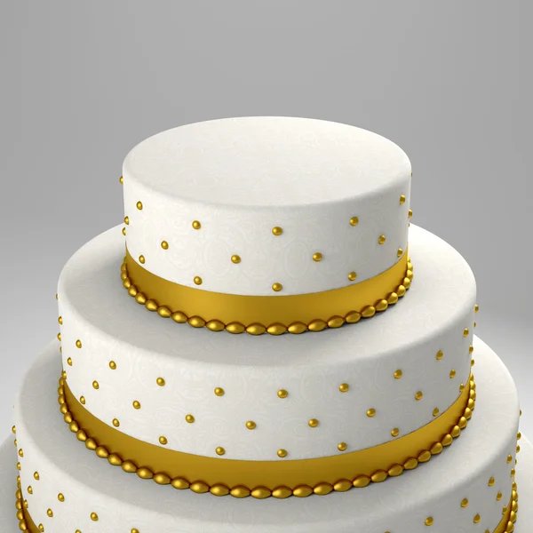 Tort weselny złoty — Zdjęcie stockowe