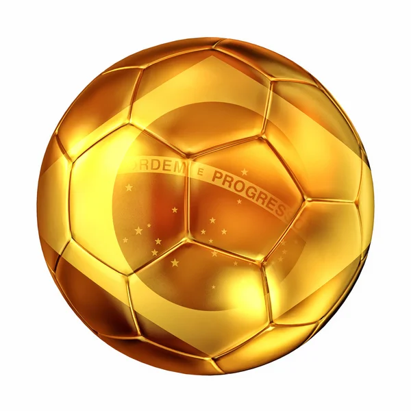 Brasil bola de futebol dourado — Fotografia de Stock