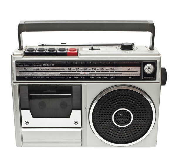 Vintage radio isolated on white