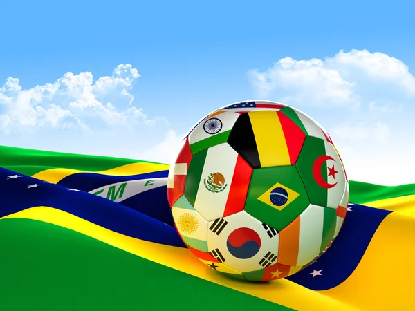 Brazil soccer ball — Stock Photo, Image