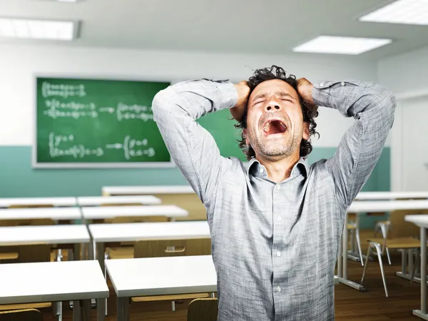 Desperate teacher — Stock Photo, Image