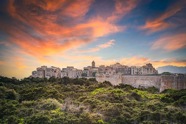 Pohled Město Bonifacio Ostrově Korsika Francouzský Departement Corse Sud — Stock fotografie