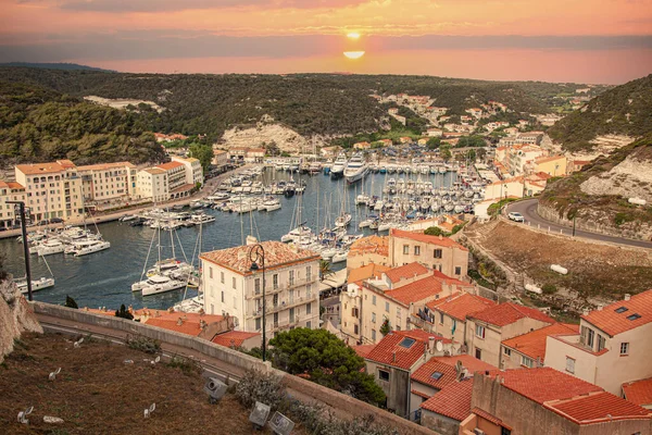 Vue Port Bonifacio Île Corse Département Français Corse Sud — Photo