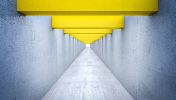 Túnel Estrutura Concreto Amarelo Cinza Renderização — Fotografia de Stock