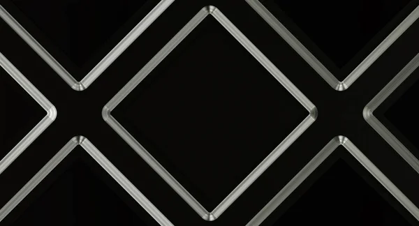 Черный Геометрический Фон Металлическими Деталями Никто Рендеринг — стоковое фото
