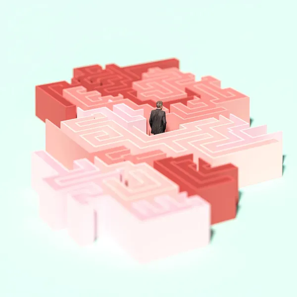 Verloren Een Roze Doolhof Rendermodellen — Stockfoto