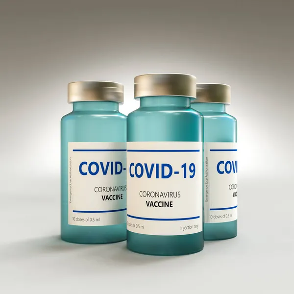 Covid 19病毒疫苗 3D渲染 — 图库照片