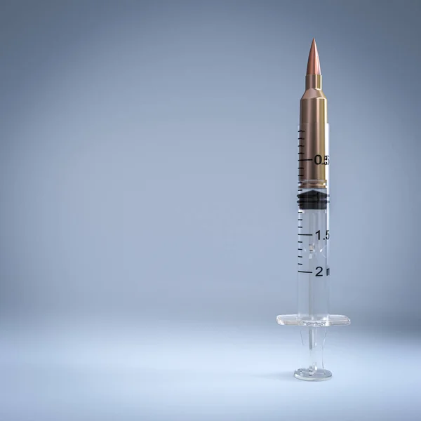Syringe Bullet Concept Danger Frmaci Render — 图库照片