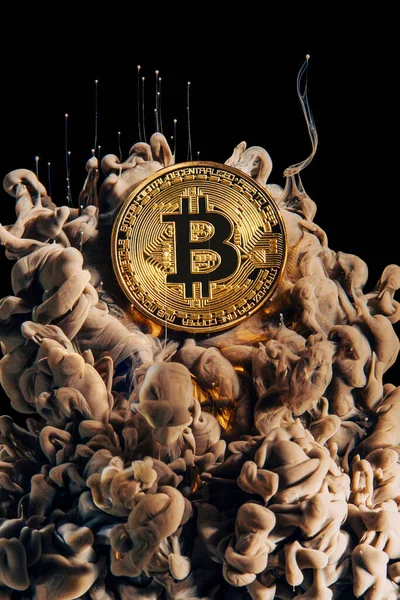 Bitcoin Coin Artistic Background Color Cloud — Stock Photo, Image
