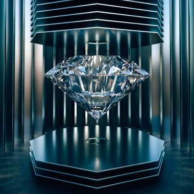 büyük elmas ve metal elementler. 