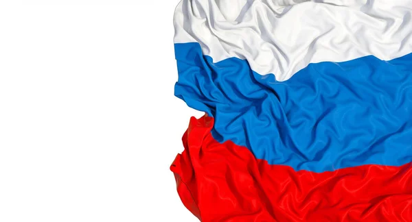 Beyaz Üzerinde Rus Bayrağı Dalgalar Kırışıklıklar Hazırlayıcı — Stok fotoğraf
