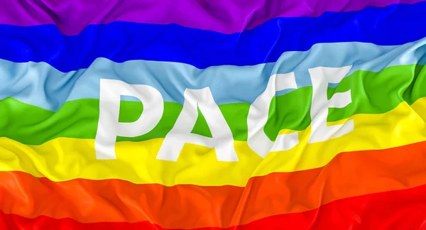 Bandeira Paz Arco Íris Renderização — Fotografia de Stock