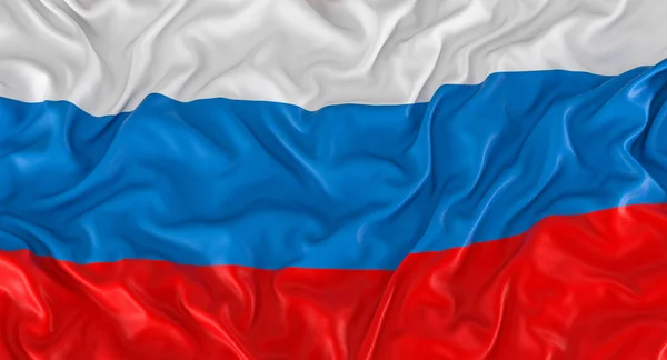 Russische Vlag Geblazen Door Wind Renderen — Stockfoto