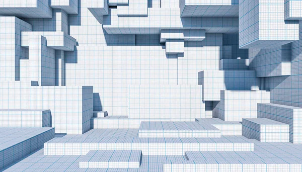 Структура Кубических Твердых Частиц Рендеринг — стоковое фото