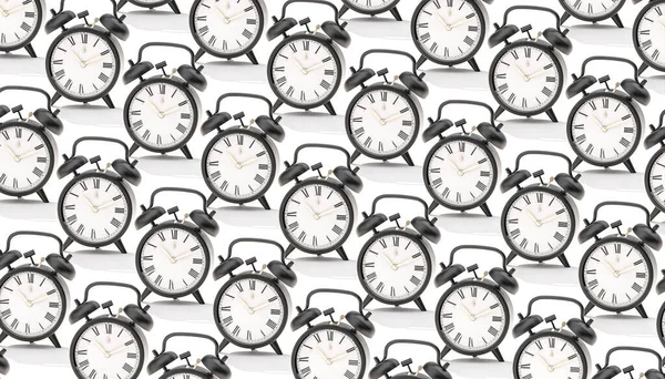 Repetición Relojes Alarma Vintage Estilo Plano Laico Rende —  Fotos de Stock