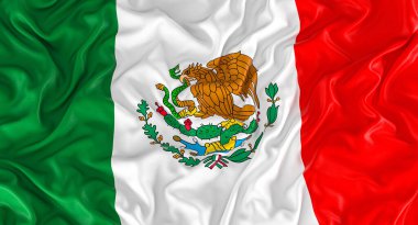 Meksika bayrağı. 3d görüntü oluşturma.