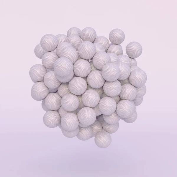 Abstract Background Aggregation Golf Balls Render — Stock Photo, Image