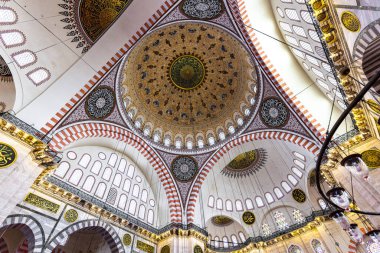 Suleymaniye mosque in istanbul, detail of the ceiling.