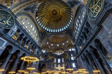 interior of hagia sophia mosque in istanbul turkey