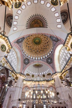 interior of suleymaniye mosque in istanbul turkey