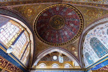 interior of the harem in the topkapi palace in istanbul. detail of the ceiling. Turkey