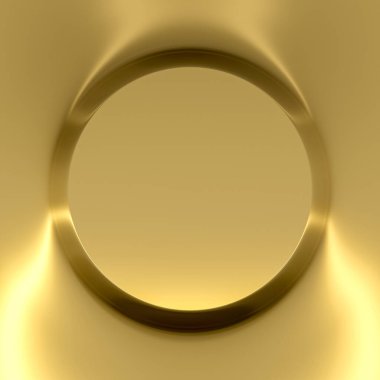 square format gold-colored podium. 3d render