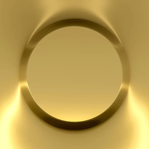 Square Format Gold Colored Podium Render — Φωτογραφία Αρχείου