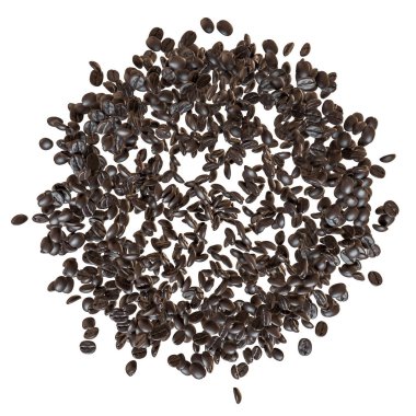 Beyaz arka planda kahve çekirdeği patlaması. 3d hazırlayıcı