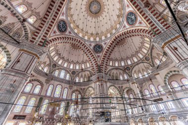Fatih mosque in istanbul. internal view. Turkey.