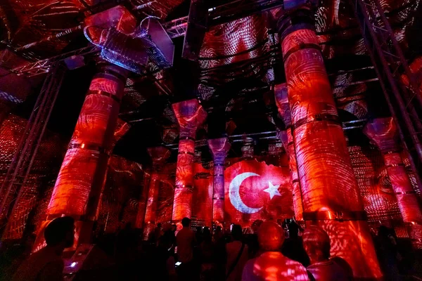 Istanbul Turkey July 2022 Projection Show Theodosius Cistern Istanbul — Stock Fotó