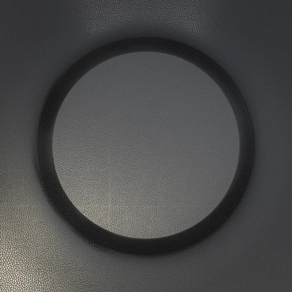 Κυκλικό Ανάγλυφο Μαύρο Δερμάτινο Φόντο Κανείς Απόδοση — Φωτογραφία Αρχείου