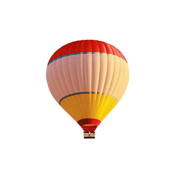 Πολύχρωμο Αερόστατο Θερμού Αέρα Απομονωμένο Λευκό Κανείς — Φωτογραφία Αρχείου
