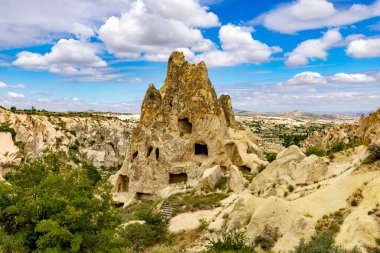 dwellings carved into the rock, open air museum goreme in turkey.