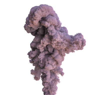 Mor gri tonlarda duman yükseliyor. 3d hazırlayıcı