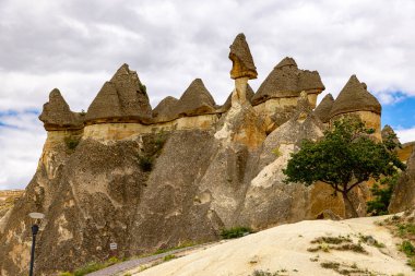 Kapadokya 'daki gül kapsülünde tüy oluşumları. Türkiye.