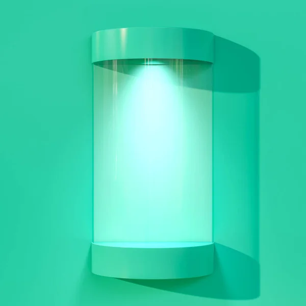 Green Futuristic Glass Case Render — Stock Photo, Image