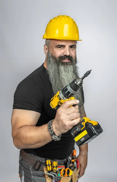 Handyman Electric Screwdriver Studio Shot — Stock Photo, Image