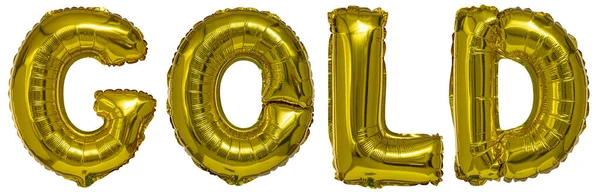 Letras Douradas Com Balões Metálicos Dourados — Fotografia de Stock
